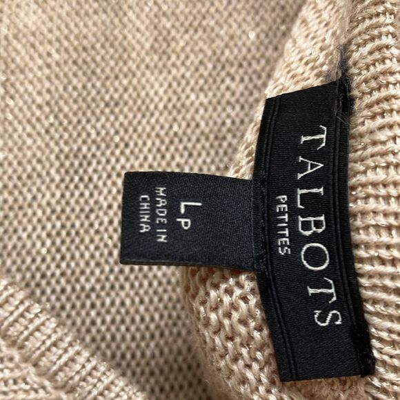 Talbots linen metallic short sleeve sweater top - Picture 5 of 5